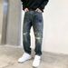 Men's Clothing Men's Summer New Personalized Letter Jeans Hip Hop Ins Trend High Street Trendy Handsome Trousers_mkmklike.com