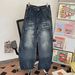 Vintage Washed Blue Jeans – Unisex Relaxed Wide-Leg & Flared Denim Pants For Retro Streetwear_mkmklike.com