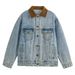 Gradient Washed Men's Color Blocked Lapel New Retro Distressed Casual Denim Jacket_mkmklike.com