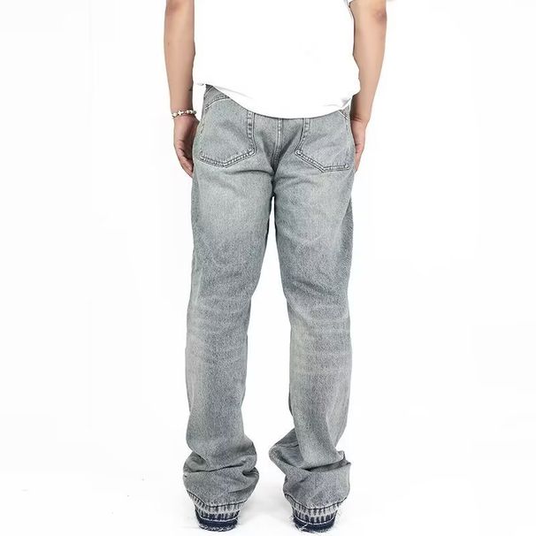 Men's Distressed Loose Fit Washed Vintage Denim Jeans For Casual Streetwear – High Waist Straight Leg Ripped Boyfriend Jeans_mkmklike.com