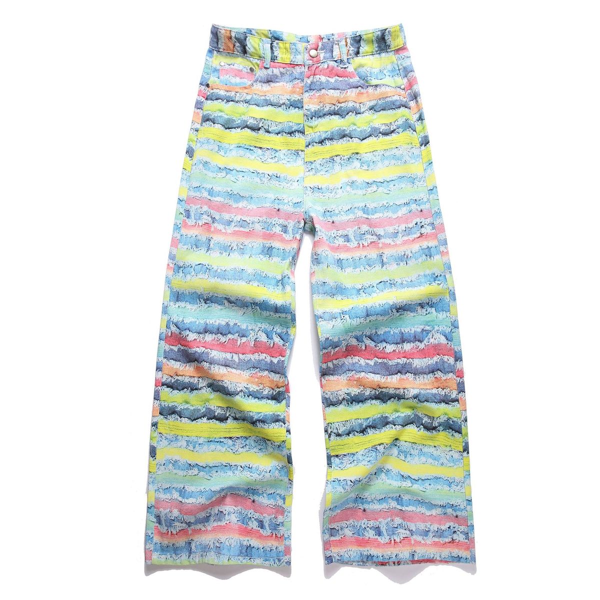 Men's Clothing Personalized Fashion Digital Printing Loose Wide Leg Denim Trousers_mkmklike.com