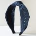 Fashionable Denim Fabric Headband with Creative Polka Dots Wide Edges Knotting High Skull Top Outdoor Shopping Hair Accessories for Women_mkmklike.com