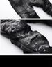 Men's Slim Fit Black Jeans With Waist Print Straight Leg Stretch Denim Pants For Casual Streetwear_mkmklike.com