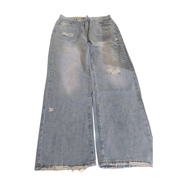 Men's & Women's Distressed Ripped Jeans - Washed Solid Color, Street Fashion Casual Denim Pants_mkmklike.com