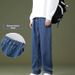 Straight Leg Loose Fitting Denim Work Pants For Welding Durable Dirt Resistant Summer Suitable Men's Clothing_mkmklike.com