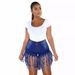 Women's Clothing Jeans Spot Tassel Denim Shorts_mkmklike.com