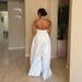 Elegant Halter Neck V-Back Wide-Leg Jumpsuit – Slim Fit, Pure Color & Breathable For Work & Evening (White/Black, S-3XL)_mkmklike.com