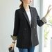 Women's Clothing Casual All-match Slim-fit Slim-fit Plaid Women's Work Suit_mkmklike.com