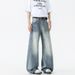 Streetwear Fleece-Lined Jeans – Washed Cleanfit Bamboo Texture Relaxed Trousers (Men's Winter Straight-Leg Denim With Curved Hem)_mkmklike.com