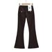 Women's High-Waisted Flared Jeans - Vintage Horsehoof Hem Denim Pants In Black/Navy/Brown (XS-L) | Retro Stretch-Free Polyester For Petite Frames_mkmklike.com