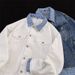 Checkered Denim Jacket With Men's And Women's Design Sense, Loose Washed Jacket Top_mkmklike.com
