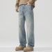 Men's Loose Straight Leg Jeans 2026 Spring American Style Trendy Wide Leg Retro Distressed Casual Pants_mkmklike.com