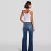 Stretchy Mid Rise Flare Jeans For Women – Comfortable Cotton Blend Denim Pants With Classic Flare Leg & Versatile Style_mkmklike.com