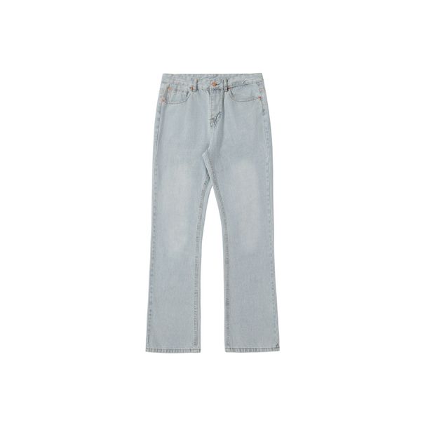 "Kennijima Vintage Ice Blue Flared Jeans For Men - High Waisted Retro Denim Pants With Cleanfit Style & Old Vibe"_mkmklike.com