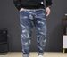 Large Size Men's Spring And Summer New Camouflage Jeans Men's Trendy Brand Multi-functional Drawstring Waist Small Straight Jeans Men_mkmklike.com