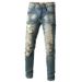 Men's Distressed Slim Straight Jeans – Vintage Washed Denim With Ripped Details, Classic 5-Pocket Design For Casual Outfits (28-40 Waist)_mkmklike.com