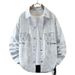 Northfold 2025 Spring And Autumn Brand Denim Men's Gradient Long Sleeve Shirt Youth Trendy Cool Casual Jacket_mkmklike.com