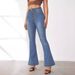 Women Vintage High Street Bell Bottom Jeans Lady Sexy Slim Fit Denim Flare Pants Deep Blue Light Blue Black Blue Gray Trousers_mkmklike.com