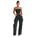 Women's Clothing Hottie Trousers Straight Multi Pocket Denim Overalls For Women Ins Style Versatile Loose Casual Pants For Women_mkmklike.com