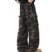 Vintage Camo Cargo Pants – Distressed Washed Denim Workwear (Relaxed Fit, Multi-Pocket Utility, Streetwear Essential, Unisex Urban Explorer)_mkmklike.com