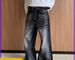 Men's Slimming Straight Leg Jeans Retro Washed Distressed Wide Leg Drape Loose Fit Style_mkmklike.com