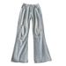 Vintage Distressed Flare Jeans For Men – 90s Retro High-Street Denim With Raw Hem & Destroyed Details_mkmklike.com