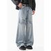 Streetwear Blue Washed Jeans For Men – Relaxed Straight Fit With Distressed Detailing & Urban Edge_mkmklike.com