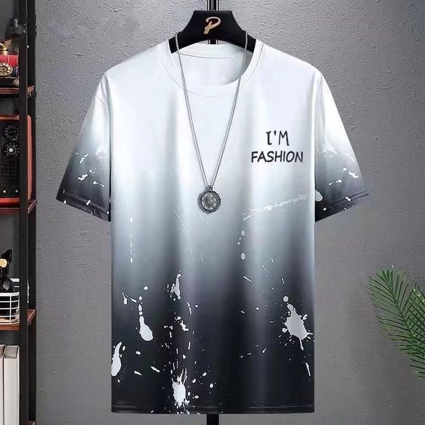 Men's Clothing casual sports suit 2024 summer new style handsome matching shorts Korean version large size loose ice silk short sleeves_mkmklike.com