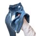 Women's High-Waisted Flannel-Lined Jeans – Winter Warm Straight-Leg Denim Pants With Vintage Wash (Blue, S-Xxl)_mkmklike.com