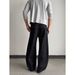 Men's Clothing Men's Niche Reverse Pocket Wide Leg Jeans Curved Fit Floor Length Casual Pants For Formal & Casual_mkmklike.com
