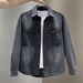 Loom Autumn New Men's Denim Washed Turn-Down Collar Casual Retro Fashion Versatile Shirt Jacket Top For Men_mkmklike.com