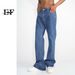 EF JEANS | 2023 New Product, Straight Versatile Solid Color Jeans, The Same For Men And Women, Non-elastic, Slightly Pulled Dark Blue_mkmklike.com