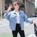 Chicco Chicco Spring And Autumn New Denim Jacket Women, Loose Korean Style Vintage Top For Plus Size Women_mkmklike.com