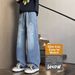 Men's Clothing Spring New American High Street Style Paint Splatter Denim Jeans Men's Straight Leg Pants_mkmklike.com