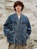 Men's Clothing New Style Irregular Symmetrical Design Niche Loose Lace Denim Jacket For Men_mkmklike.com
