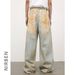 Men's Clothing Retro Washed Workwear Multi Pocket Jeans For Men And Women, High Street Design, Loose Wide Leg Casual Mopping Pants_mkmklike.com