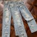 Men's Clothing Vibe Style Pants High Street Vintage Distressed Blue Jeans – High Street Baggy Fit Retro Washed Denim Pants With Ripped Details_mkmklike.com