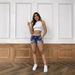 Women's Clothing New Half Pants Women's Ripped Mid Length Pants Elastic Washed Denim Shorts Women_mkmklike.com
