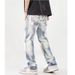 Men's Clothing New Fashion Brand Retro Jeans Men Straight Loose Washed Tie Dye Zipper Casual Pants Women_mkmklike.com