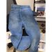 Retro Blue Washed Denim Jeans For Men Loose Straight Leg Casual Pants Trendy High Street Style Spring Autumn_mkmklike.com