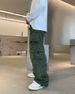 Men's clothing straight leg large pocket overalls high waist slimming hiphop pants_mkmklike.com
