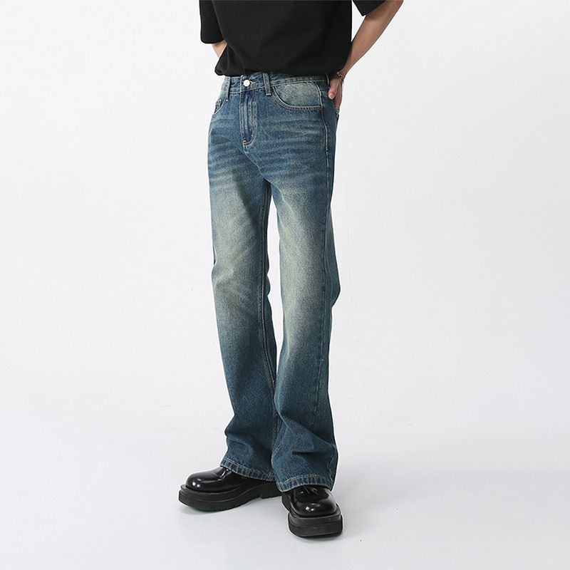 Nordmann American Retro Jeans For Men Summer New High Street Vibe Trendy Loose Straight Casual Pants_mkmklike.com