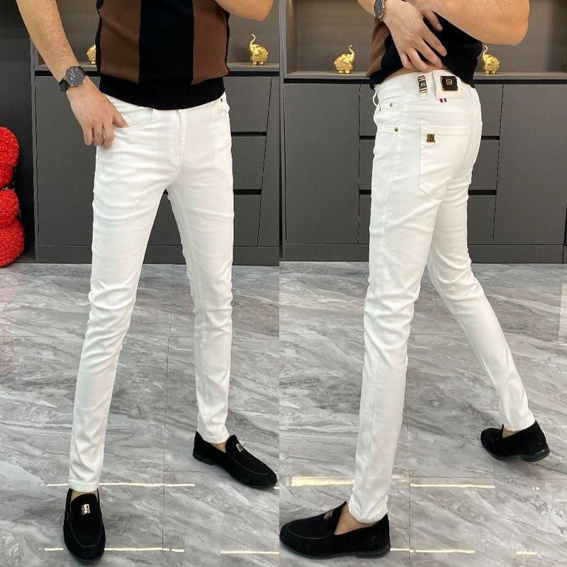 Men's Clothing Trendy Men's Ripped Cropped Jeans Slim Fit Casual Style Perfect For Fall For Formal & Casual_mkmklike.com