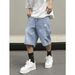 Men's Clothing American Style Washed Distressed Denim Shorts Summer Loose Fit Plus Size Retro Casual Five Point Pants_mkmklike.com