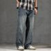 New Spring Jeans Men's Harlan Loose Trendy Brand American Retro Washed Double Craft Medium Waist Large Size Youth_mkmklike.com