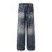 Tie-Dye Gradient Jeans Men's Vibe Trendy High Street Design Sense Niche Washed Loose Wide-Leg Straight Long Pants_mkmklike.com
