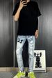 Men's Slim Fit Straight Leg Jeans Autumn Winter Trendy Brand Letter Embroidery Skinny Denim_mkmklike.com