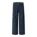 Men's Cargo Jeans High Street Trendy Punk Loose Casual Straight Long Design Textured Wide-Leg Pants_mkmklike.com