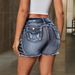 Women's Clothing Summer Women's Three Quarter Pants Denim Shorts Sexy Slim Fit Shorts_mkmklike.com
