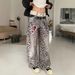 Men’s Retro Straight-Leg Jeans – High-Waisted Cotton Denim Pants With Leopard Print & Distressed Wash (M-3XL, Streetwear Essential)_mkmklike.com